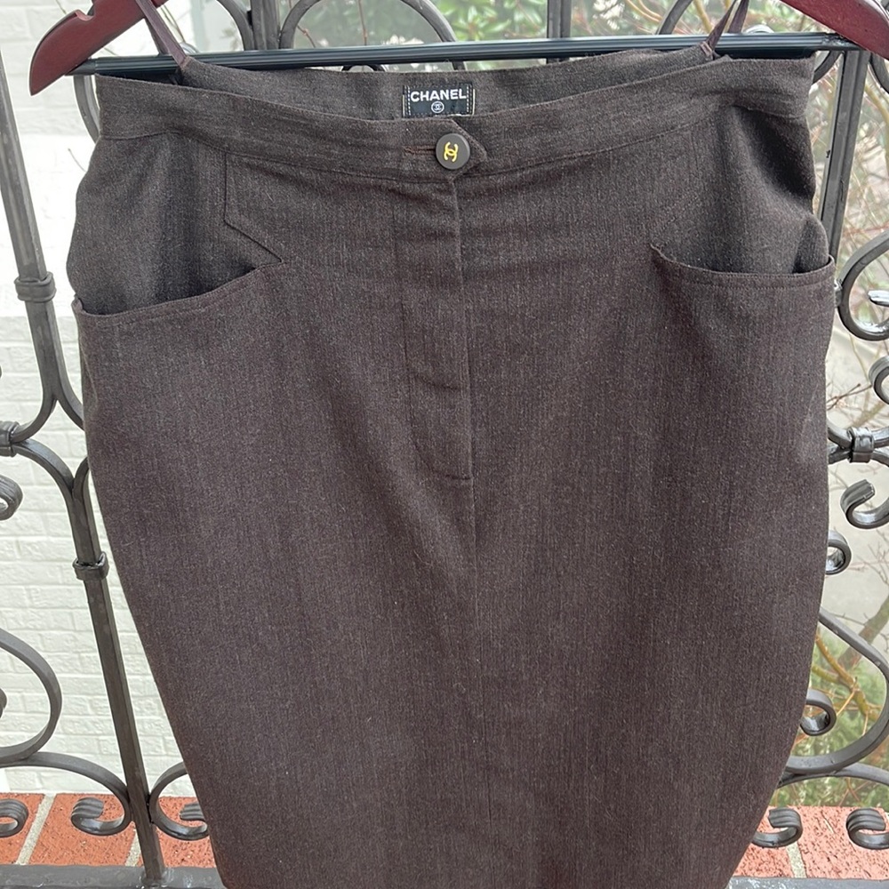 Chanel chocolate brown skirt